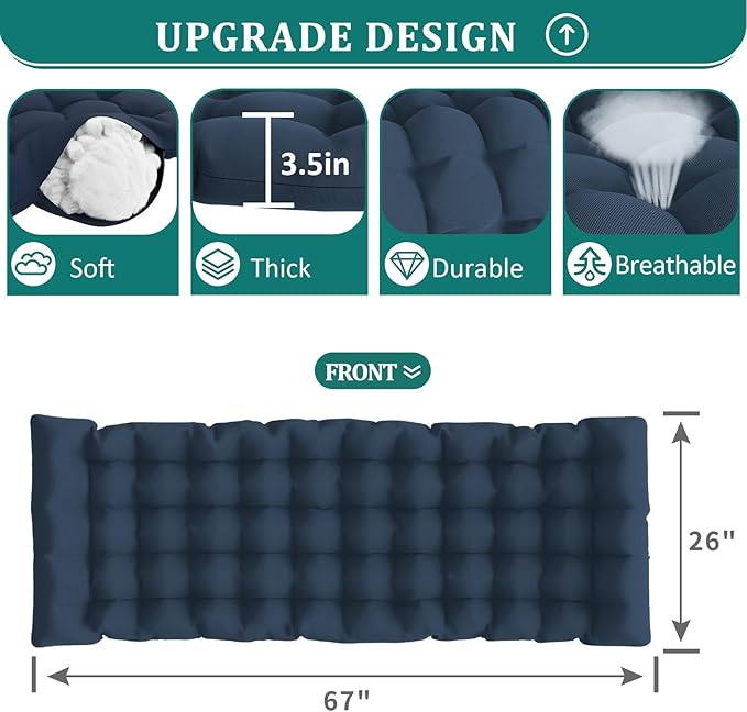 Oversized Zero Gravity Chair Set of 2 – Navy Blue, 33In