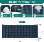UDPATIO Oversized Zero Gravity Chair, 33In XXL Patio Reclining Chair with Cushion, Outdoor Folding Recliner with Pillows|Cup Holder|Foot Rest|Padded Headrest, Navy Blue, Support 500LB