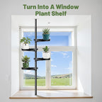 Tension Rod Plant Stand, Plant Poles for Hanging Plants Indoor, 6 Tier Tension Pole Plant Hanger, Floor to Ceiling Plant Pole with 6 Trays Hanging Plant Stand (Fit 3.6-10ft Ceiling)