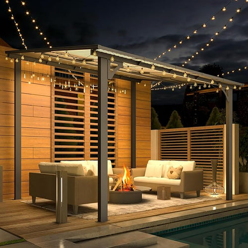 10' x 8' Gazebo for Patio, Small Wall-Mounted Lean – 10'x8