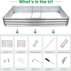 JERIA 6×3×1ft Raised Garden Bed with Support Rods,Galvanized Raised Garden Bed Kit Outdoor Metal Gardening Planter Box for Vegetable, Fruits, Flower