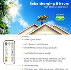 MEIKEE Solar Spot Lights Outdoor, 4-in-1 Solar Landscape Lights, 4W/6V IP66 Waterproof, 2700K/4000K/6500K Outdoor Landscape Spotlights with Remote for Garden Yard Driveway