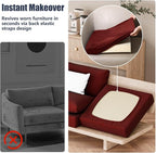 Cushion Covers, 8 Pack Stretch Fit Wine-Red Outdoor Patio Slipcovers