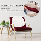 Cushion Covers 8 Piece Set, Stretch Polyester Spandex, Wine Red