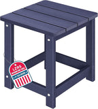 LZRS Adirondack Square Outdoor Side Table for Patio, Pool Composite Patio Table,HDPE End Tables for Backyard,Pool, Indoor Companion, Easy Maintenance & Weather Resistant(Navy Blue)