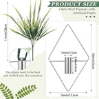 2 Pieces Wall Decor Hanging Planters with Artificial Plants Metal Hanging Vase Indoor Plants Holder Modern Boho Wall Art for Bathroom Bedroom Living Room Decor(Silver,Boston Fern)