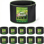Delxo 10-Pack 3 Gallon Grow Bags Heavy Duty Aeration Fabric Pots Thickened Nonwoven Fabric Pots Plant Grow Bags with Handles