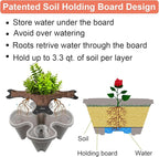 DUNCHATY Stackable Planter, Vertical Garden Planter with Wheels and Garden Tools, Strawberry Planter Indoor/Outdoor 5 Tier Herb Planter Pots for Growing Vegetables and Succulents,Gray