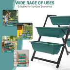 Outvita Green Raised Garden Planter Bed, Tiered Planter Stand with 5 Boxes, Vertical Raised Garden Bed for Herbs, Flowers, Vegetables in Patio Balcony Indoor Outdoor