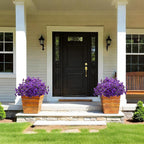 24 Bundles Artificial Pansy Flowers for Outdoor, Faux Silk Pansies Spring Flowers Outside for Planter Front Door Porch Patio Yard Window Box Home Decor (Purple)