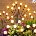 Outdoor Solar Garden Lights: 4 Pack 32 LED Firefly Solar Powered Lamps - Bright Outside Waterproof Pathway Lighting Modern Yard Patio Decorations - 2025 Gardening Gifts for Women Mom Friends