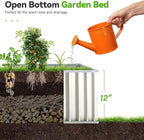 KING BIRD Raised Garden Bed 68" x 36" x 12" (2 Packs) Galvanized Steel Metal Outdoor Planter Kit Box for Vegetables, Flowers, Fruits, and Herbs, Ivory