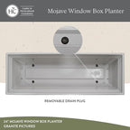 The HC Companies 24 Inch Mojave Window Planter Box with Drainage Holes, Lightweight UV-Resistant Plastic Outdoor Planters, 2-Pack Flower Box for Garden & Home Decor, Granite