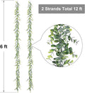 Grey Green Artificial Eucalyptus Garland, 6 Pack, 6 Ft Plastic Greenery