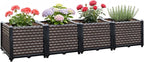 Large Planters for Outdoor Plants 14" Tall Planter Box, Raised Beds for Gardening Self Watering, Elevated Planter Box with Legs, Rectangular Garden Planters for Outdoor Plants Flowers, 62.9"L x 15.7"W
