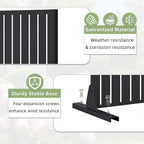 Casaphoria Metal Privacy Screen Outdoor, 72" H x 35" W Freestanding Decorative Privacy Screen for Patio Deck Balcony Garden with Stable Base, Fence Black