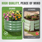 INNO STAGE 3Pcs Galvanized Raised Garden Bed Kit, Outdoor Metal Raised Garden Beds for Vegetables, Rust-Resistant & Easy Assembly, 4x2x1ft Oval Raised beds for Gardening, Flowers, Herbs (Olivergreen)