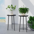 Plant Stand Indoor 2 Pack: Tall Plant Stand 20 Inch Convertible Multi-purpose Flowers Holder - Small Round Side End Table Mid Century Modern Decor - Plant Table for Home Decor