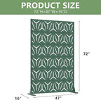 Casaphoria Metal Privacy Screen Outdoor, 72" H x 47" W Freestanding Decorative Privacy Screen for Patio Deck Balcony Garden with Stable Base, Drakgreen-Star