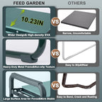 FEED GARDEN Garden Kneeler and Seat, Upgraded Foldable Gardening Stool with 10.23" Wide Kneeling Pad, Heavy Duty Gardening Bench Chair with 2 Tool Pouches, Gardening Gifts for Seniors Mom Women Men
