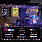 String Lights, 165ft Red White Blue LED, Outdoor Waterproof