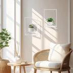 Hanging Planters for Indoor Plants White, Wall Plant Holder Stand to Hold Large Pots - Premium Metal Wall Planters for Indoor Outdoor Decor