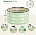 GreatBuddy 2x2x1 ft Round Galvanized Raised Garden Bed, Easy-Assembly Raised Bed with Anti-Cut Gloves & Tools, Rust-Proof Garden Bed for Outdoor, Vegetables, Herbs, Small Trees, Green