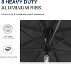 ABCCANOPY 10FT Durable Solar Led Patio Umbrellas with 32LED Lights (Dark Gray)