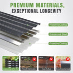 INNO STAGE 3Pcs Galvanized Raised Garden Bed Kit, Outdoor Metal Raised Garden Beds for Vegetables, Rust-Resistant & Easy Assembly, 4x2x1ft Oval Raised beds for Gardening, Flowers, Herbs (CoatedGrey)