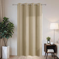 Joydeco Blackout Patio Sliding Door Curtains 84 Inches Long, Grommet Privacy Room Divider Curtains, Extra Wide Thermal Blackout Drapes for Bedroom Living Room (Light Beige, 60Wx84L, 1 Panel)