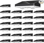 NIORSUN Solar Fence Lights,24 Pack Solars Deck Light,Warm White Color,Outdoor Bulb Waterproof Led IP65,Power Patio Lamp with Lenses for Outside/Backyard/Railing/Yard(Black)