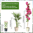 Mwellewm 3 Sets Plant Stakes 12/25/36 Inch Adjustable Plant Support Stakes Tall for Indoor Outdoor Plant Holder Stick Steel Garden Stem Pole Amaryllis Stakes with 15 Clip for Tomato Orchid Lily Flower