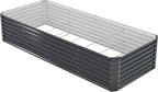 8x2x2FT Galvanized Raised Garden Bed,Galvanized Planter Boxes Outdoor, Large Metal Raised Garden Beds for Vegetables-Grey