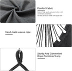 Hammock Chair, Hanging Rope Swing Seat with 2 Cushions,Macrame Hanging Chair Side Pocket with High Load-Bearing Metal Rod,for Indoor, Outdoor, Extra Comfortable (Dark Grey)