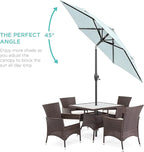 Best Choice Products 7.5ft Heavy-Duty Round Outdoor Market Table Patio Umbrella w/Steel Pole, Push Button Tilt, Easy Crank Lift - Baby Blue