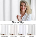 H.VERSAILTEX Primitive Linen Curtains 100% Blackout Curtain Drapes Burlap Curtains with White Thermal Insulated Liner, Grommet Top Curtain Living Room/Bedroom (2 Panels, 42 x 45 Inch, Pure White)