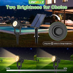 Solar Spotlights Outdoor Waterproof, Warm White Landscape Spotlights, Decorative Solar Spot Lighting for Garden, Yard, Pathway, Lawn, Poolside, Party, 4-in-1 Mounted (Warm White, 2 Pack)