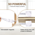 Hion Magnetic Curtain Tiebacks White 6 Pack, Curtain Tiebacks Buckles Holdbacks Holders Hooks Clip for Home Bedroom Office Decorative Thick or Thin Curtain