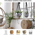 Artilady Black Plant Hanger Macrame Hanging Planter for Indoor Boho Plants Holder with Hooks Hanging Plant Basket Outdoor Window Wall Plants Home Decor (Black Macrame-2pcs)