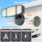 Onforu 100W 11000LM Flood Lights Outdoor, Brightness Security LED Flood Lights with 3 Adjustable Heads, Switch Controlled, IP65 Waterproof 6500K Outside Exterior Flood Light for Yard Garage Eave Patio