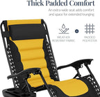 Oversized Padded Zero Gravity Chair – Black