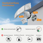 LEPOWER LED Security Lights Motion Sensor Light Outdoor, 38W 4200LM Light, 5500K, IP65 Waterproof, 3 Head Detected Flood Light for Garage, Yard, Porch (White)