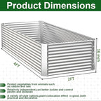 3 Pack Tall 4x2FT Corrugated Galvanized Steel Raised Garden Bed Outdoor, Metal Above Ground Garden Bed for Vegetables and Flowers, Rectangle Raised Beds for Gardening