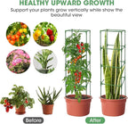 MQUPIN Tomato Cages,3 Packs Square Tomato Cage for Garden Plant Support,41 * 15 * 15in Heavy Duty Steel Plant Tower Stakes Trellis for Climbing Vegetables Flowers Fruits