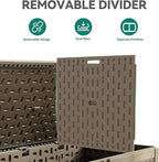 YITAHOME 260 Gallon Large Deck Box with Divider & Side Handles, Outdoor Double-Wall Storage for Patio Furniture Cushions, Garden Pool Accessories, Waterproof & Lockable