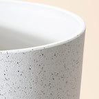 LA JOLIE MUSE Flower Pots Outdoor Garden Planters, Indoor Plant Pots with Drainage Holes, Plastic, Speckled White, Set 2 (8.6 + 7.5 Inch)