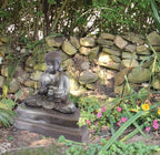 Emsco Group 92220 Lightweight Meditating Buddha Garden Statue, 24", Bronze