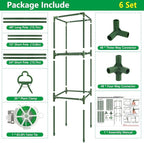 6 Pack Square Tomato Cages, 49.2" Large Upgraded Heavy Duty Steel Tomato Trellis Stakes, Garden Plant Support Cages Kit for Raised Garden Bed, Cucumber Trellis Vegetables and Climbing Plants