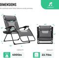 Recliner Chair, Oversized Zero Gravity Folding Lounger with Headrest, Gray