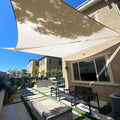 SUNLAX Sun Shade Sail SS-133 18' x 18' x 25.5' Butter Cream Right Triangle Canopy Sail Shade Cover UV Block Permeable Sunshade Outdoor for Patio Backyard Deck Pergola (We Make Custom Size)